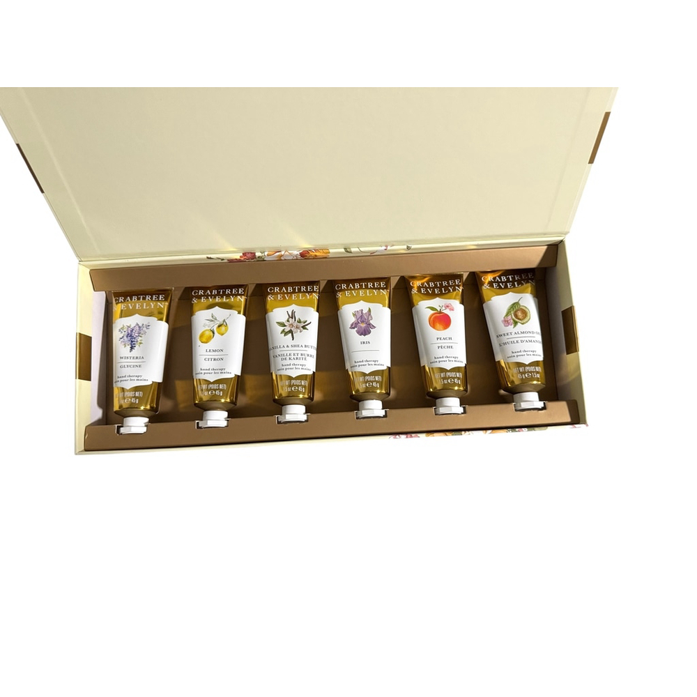 New Crabtree & Evelyn Hand Therapy Moisturizer Set, 6 Hand Creams, Gift Set